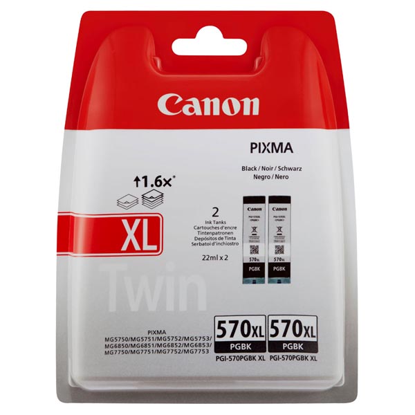 Canon Original Inkjet PGI-570BK XL 0318C007 dualpack 2 x 22 ml 2 x 500 pages