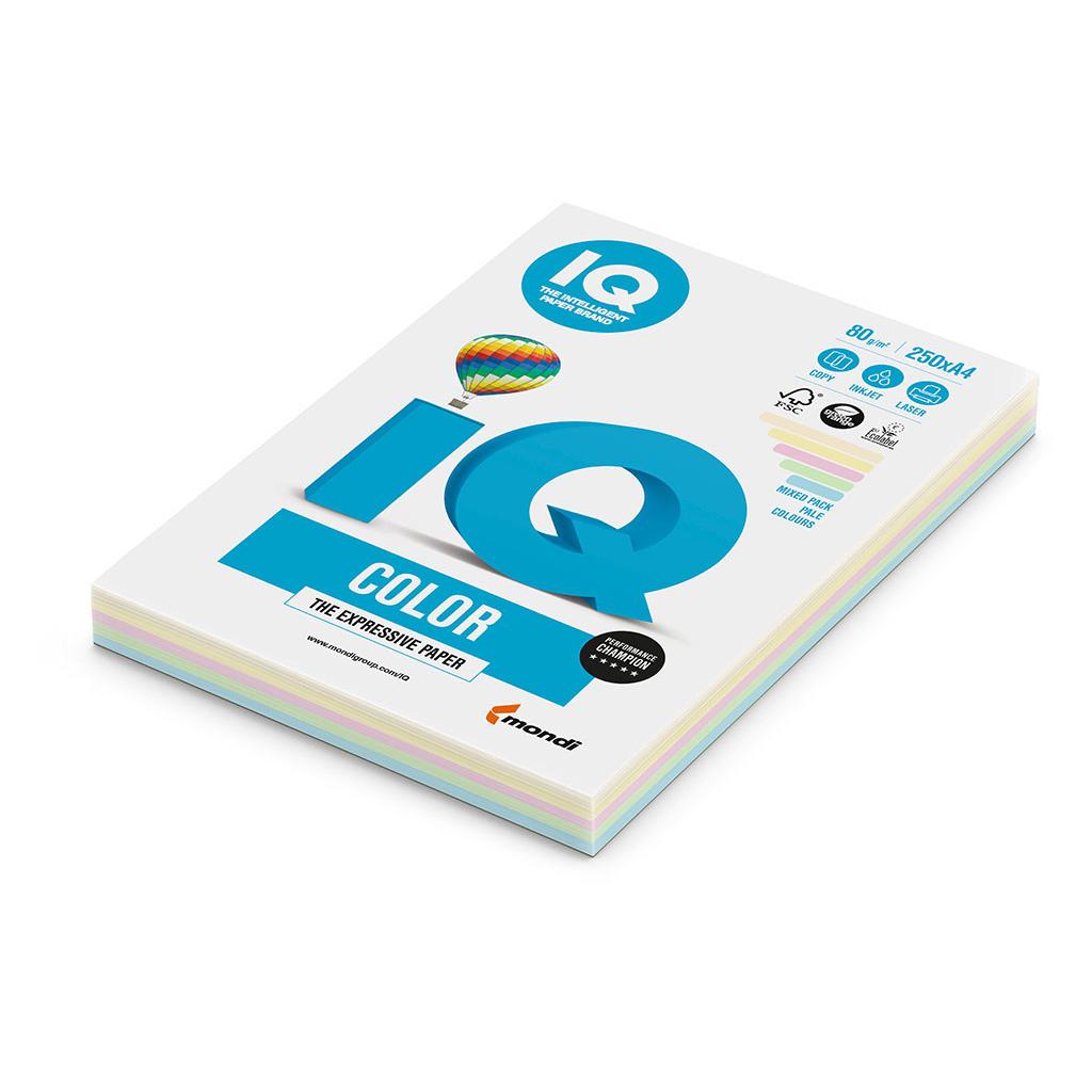 Farebný papier IQ color 5x20 mix pastelové farby, A4 160g