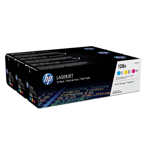 HP Original Toner CF371AM / HP 128A color tripack 3 x 1 300 pages