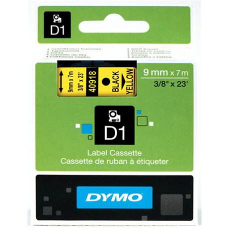 Originál DYMO páska S0720730 D1 9mm x 7m čierna na žltej 40918