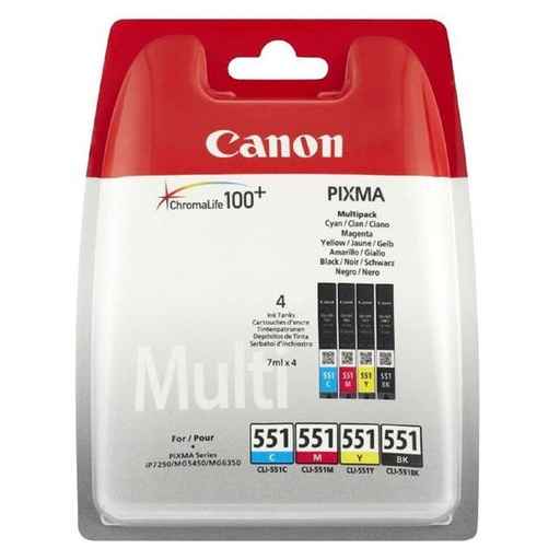[4002492] Canon Original Inkjet Set CLI-551 CMYK 6509B008 4 x 7 ml