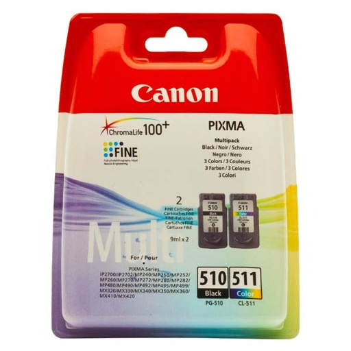 [4000532] Canon Original Inkjet Set PG-510 + CL-511 2970B010 CMYK 220 + 245 pages