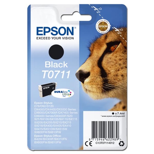 [4C13T07114012RA] Epson Original Inkjet T0711 / C13T07114012 black 7,4 ml