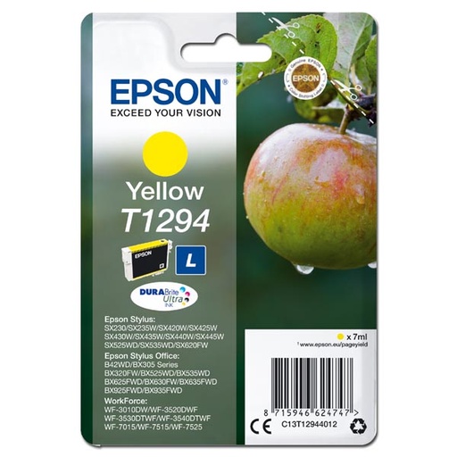 [4C13T12944012RA] Epson Original Inkjet T1294 / C13T12944012 yellow 7 ml 485 pages