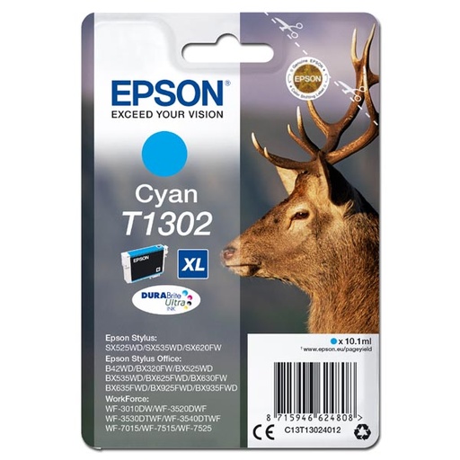 [4C13T13024012RA] Epson Original Inkjet T1302 / C13T13024012 cyan 10,1 ml 765 pages