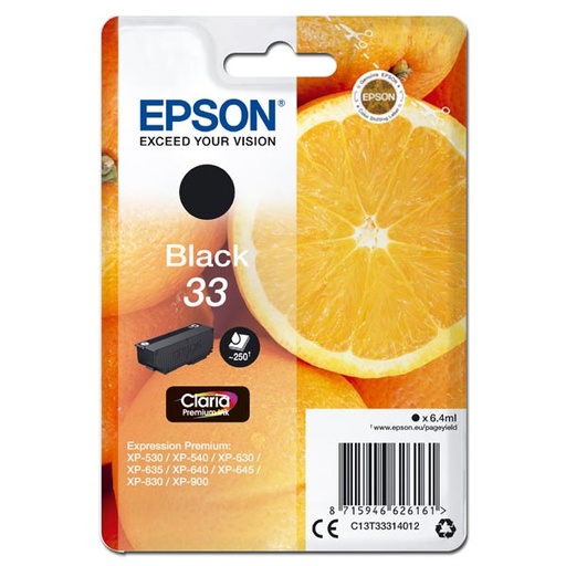 [4003920] Epson Original Inkjet T33 / C13T33314012 black 6,4 ml exp