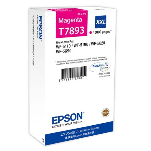 [4C13T789340RA] Epson Original Inkjet T7893 XXL / C13T789340 magenta 34 ml 4 000 pages