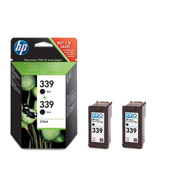 [4001881] HP Original Inkjet C9504EE / HP 339 black dualpack 2x21ml B-box