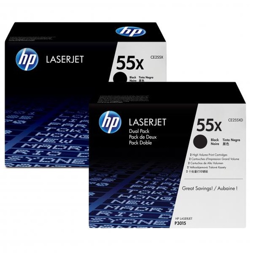 [4001715] HP Original Toner CE255XD / HP 255XD black 2 x 12 500 pages
