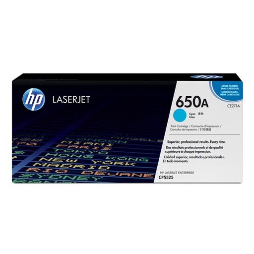 [4CE271ACR] HP Original Toner CE271A / HP 650A cyan 15 000 pages C-box