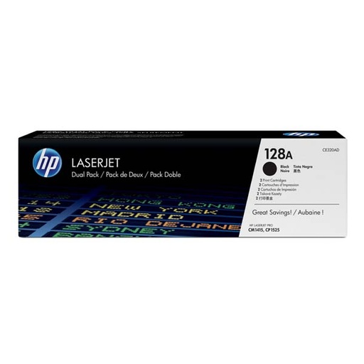 [4001004] HP Original Toner CE320AD / HP 128A black dualpack 2 x 2 000 pages
