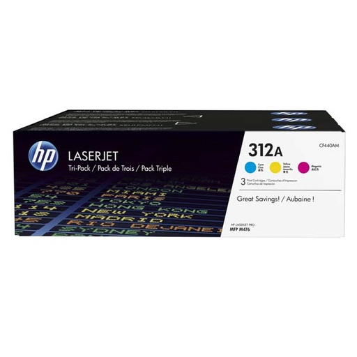 [4001533] HP Original Toner CF440AM / CF381A + CF382A + CF383A CMY tripack 3 x 2 700 pages
