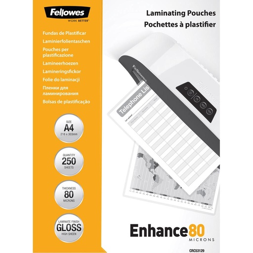 [4003684] Laminovacie fólie Fellowes 216x303 80mic 250ks