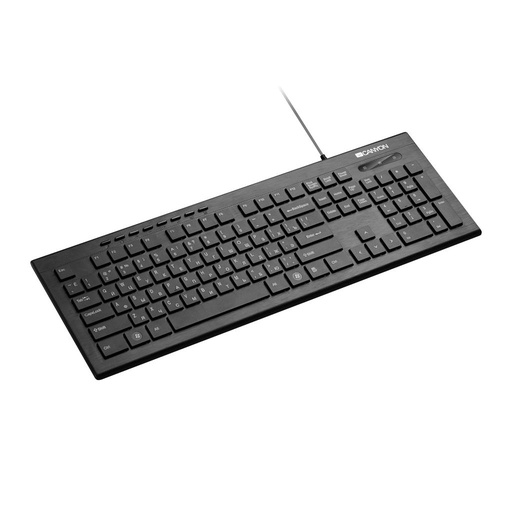 [4003739] Multimediálna klávesnica Canyon CNS-HKB2-CS, USB, biele bočné podsv., štíhla, čierna, SK/CZ