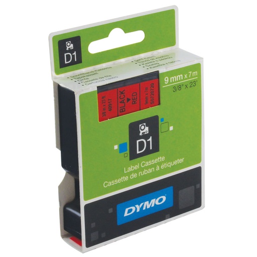 [5100021] Originál DYMO páska S0720720 D1 9mm x 7m čierna na červenej 40917