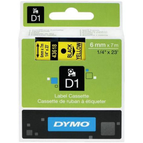[4002398] Originál DYMO páska S0720790 D1 6mm x 7m čierna na žltej 43618